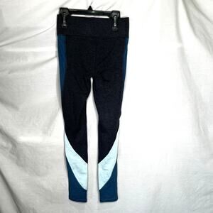 We Over Me Charcoal Gray & Blue Striped Leggings XS